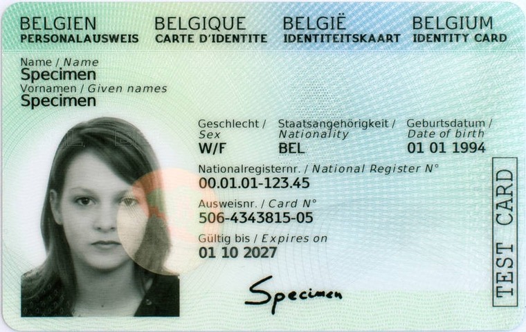Beispiel eines Personalausweises