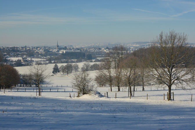 St. Vith im Winter - Aufnahme vom Prümer Berg